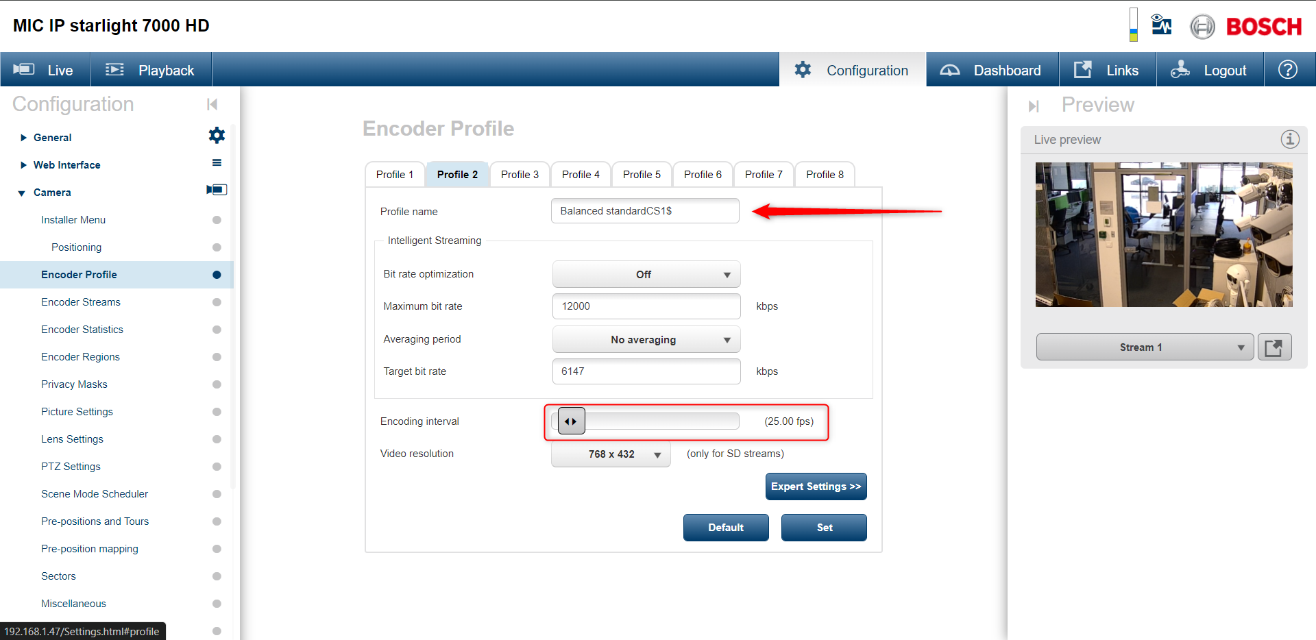 2 How to configure a MIC IP Starlight 7000 camera to operate at 25fps.png