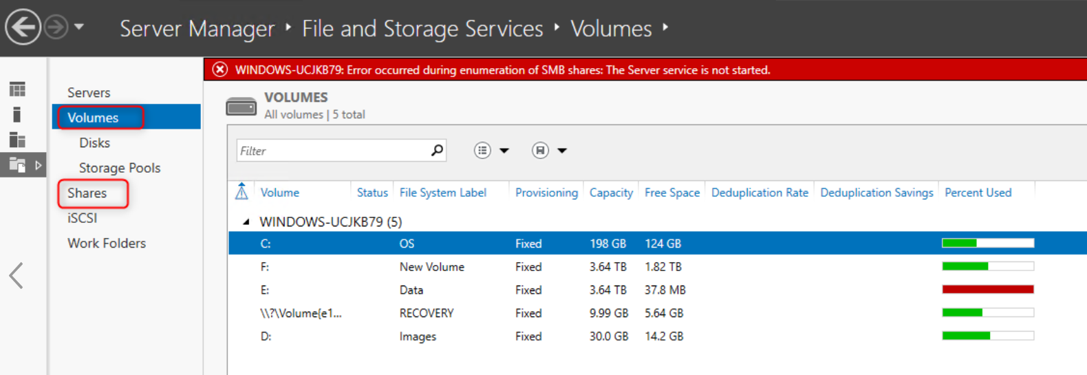 Error occurred during enumeration of SMB shares The Server service is not started on DIVAR IP AIO 1.png