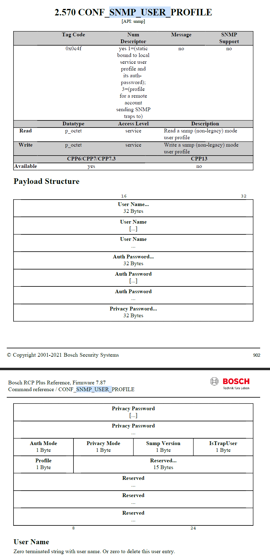 Can I create my own Username and Authentication password for SNMP v3 (Bosch camera).png