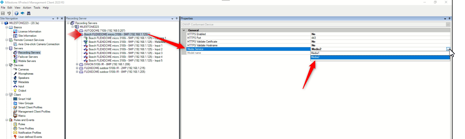 What are the basic checks for ONVIF driver to function for Bosch camera integrated with Husky and Milestone.png
